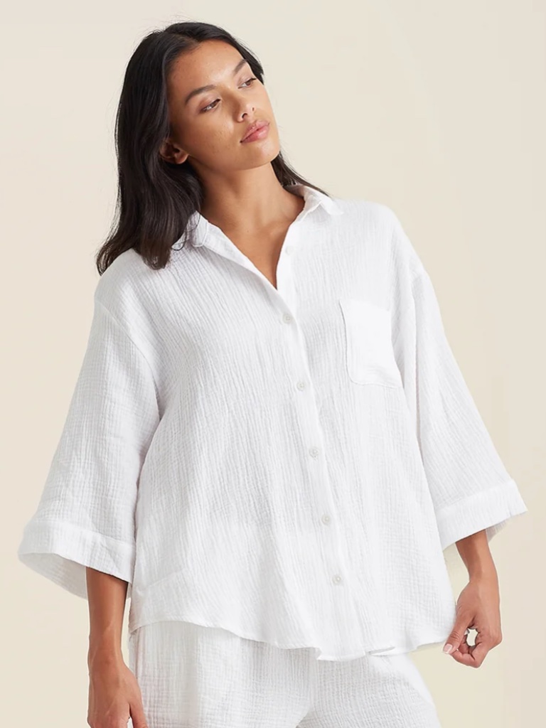 Papinelle Ashley Textured Oversized Shirt Size L